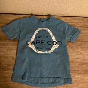 Cuffy's Cap Cod Souvenir T Shirt Boys 12 Months Blue Shark Bite Graphic GUC